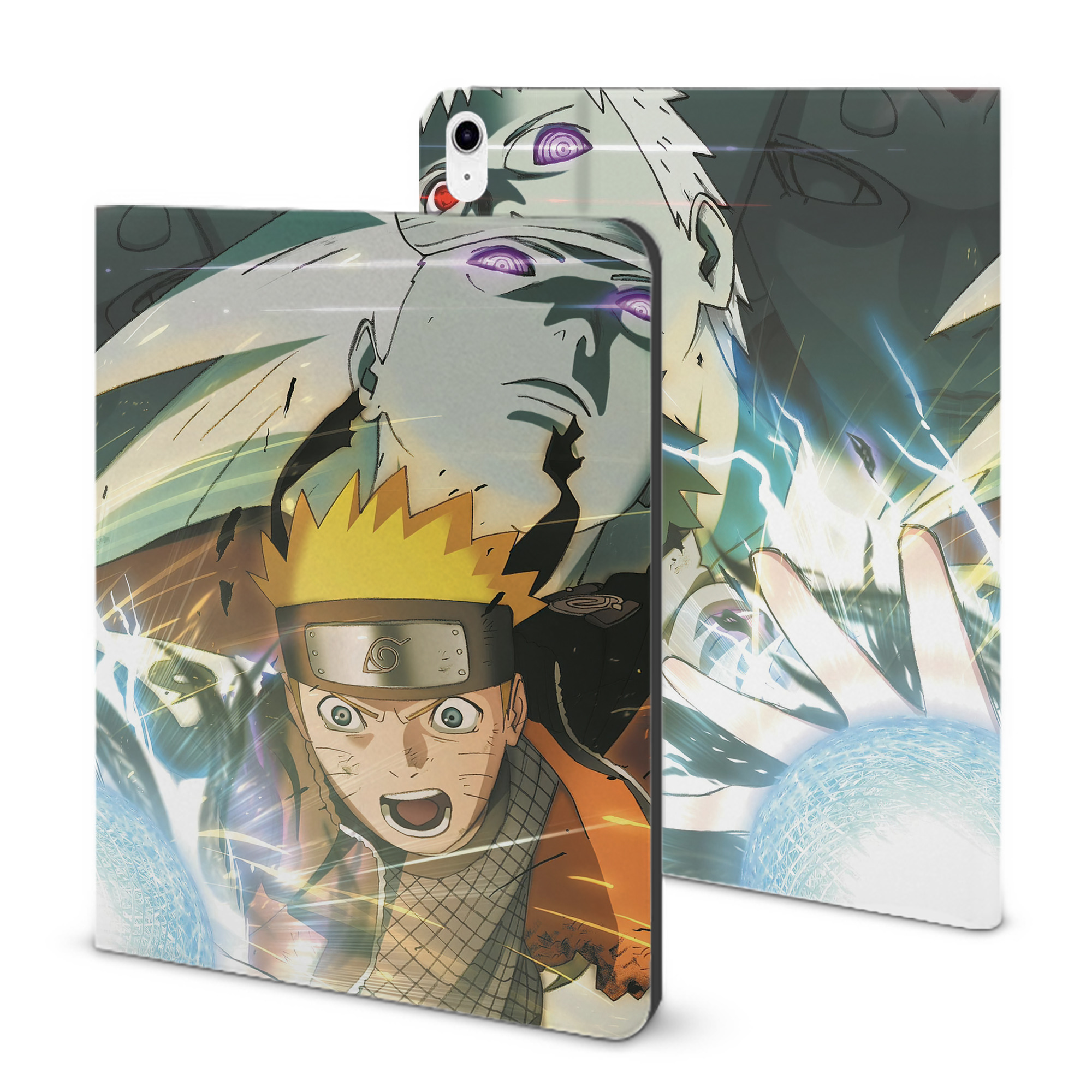 （画像用） NARUTO -ナルト- NARUTO -ナルト- 疾風伝 IPad ケース ブック型 PUレザー TPU 耐衝撃 軽量 薄型 ペン収納なし 全面保護 IPad 各モデル対応